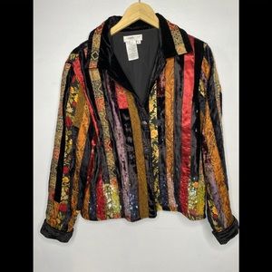COLDWATER CREEK mixed print BOHO Jacket size M